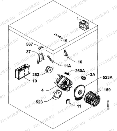 Взрыв-схема стиральной машины Faure LSI249W - Схема узла Functional parts